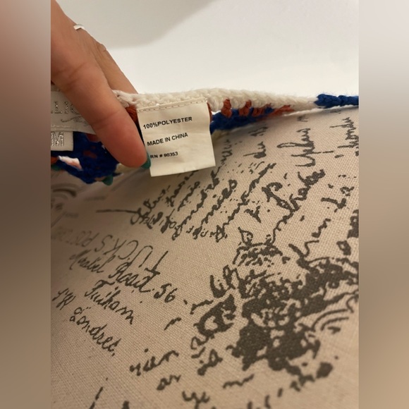 Rebellion Blue and White Embellished Cropped Camisole - Picture 7 of 8